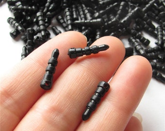Cell Phone Anti Dust Plug Earphone Plug Black Resin Handmade Jewelry Finding 4x18mm 25 pcs iPhone 7 Don't Need This : )