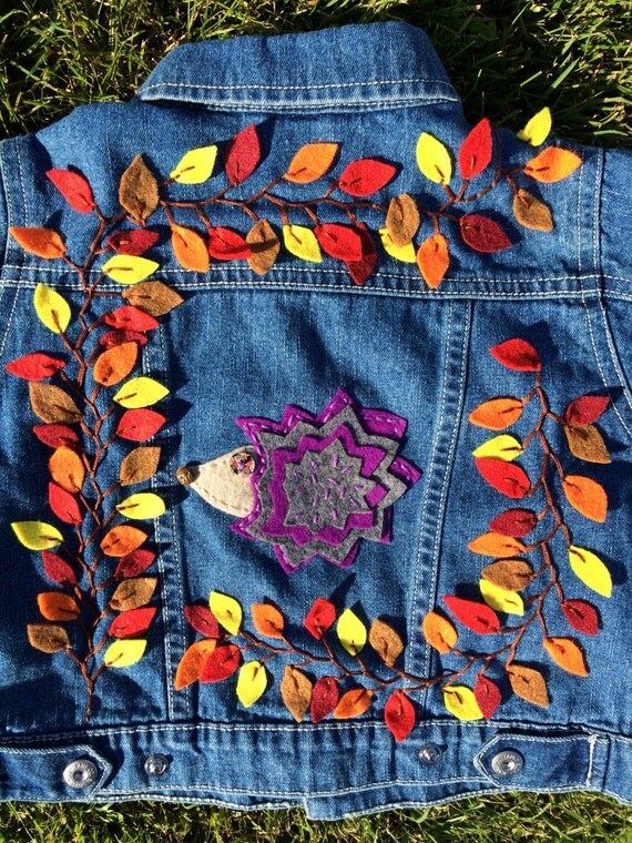 Girls Denim Jacket Purple Porcupine Size 3T