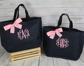 9 Bridesmaid Gift Personalized Tote Bags Monogrammed Tote, Bridesmaids Tote, Personalized Tote, Wedding Totes, Day of Wedding Bag, Wedding