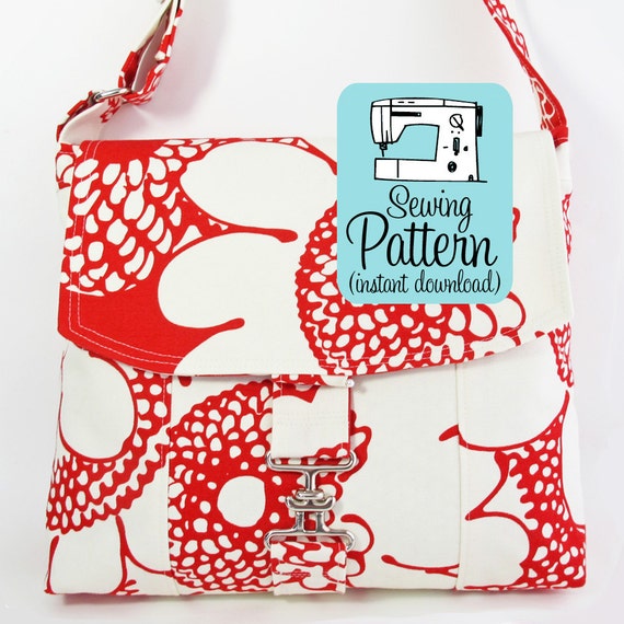 Messenger Bag PDF Sewing Pattern Cross Body Mail Bag Sewing