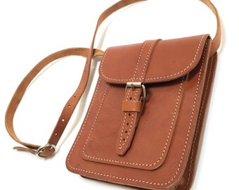 Vtg Leather Cross Body Satchel Bag