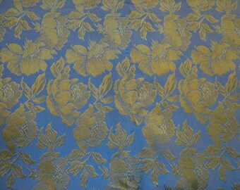Vintage green and turquoise opalesence dress weight brocade, roses, shimmery