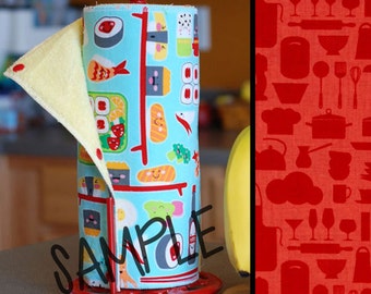 Unpaper Towel | Reusable Paper Towel - Red Kitchen (0433580) Tree Saver Towel | Kitchen Towel | Snapping Cloth Paperless Towel & Wet Bag