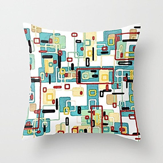 Mid Century Modern Throw Pillow Cover Modern Pillow by TinaCarroll