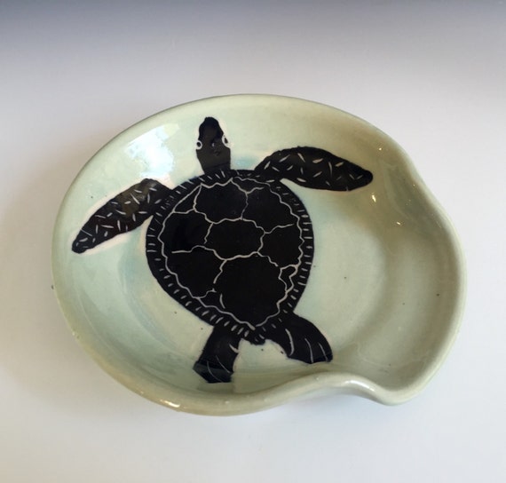Sea turtle Spoon rest in aqua
