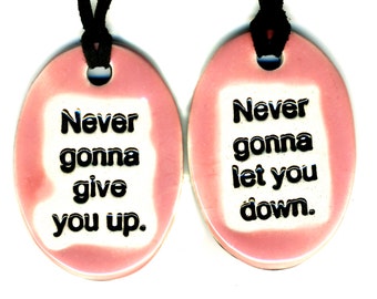 Best Friend Ceramic Necklace Set in Pink