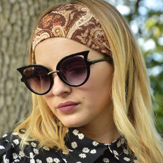 Brown Headband Womens Brown Head Band Womens Paisley Print