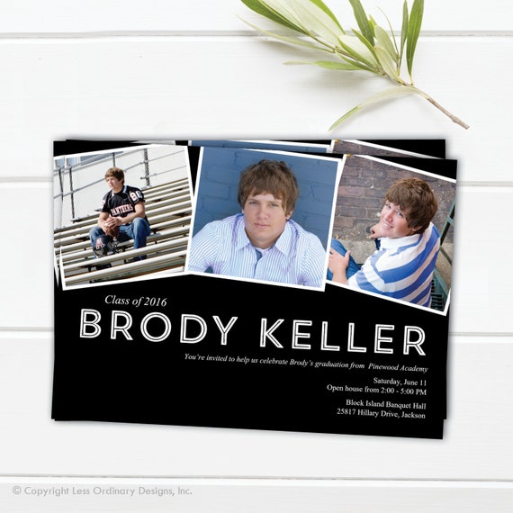 Photo collage graduation announcement