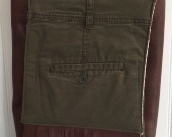 Upcycled Army Green Messenger Bag