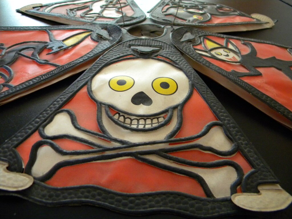 Vintage Halloween Paper Lantern Collapsible with 10 Panels