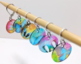 Translucent Butterfly Stitchmarkers for Knitters or Crocheters