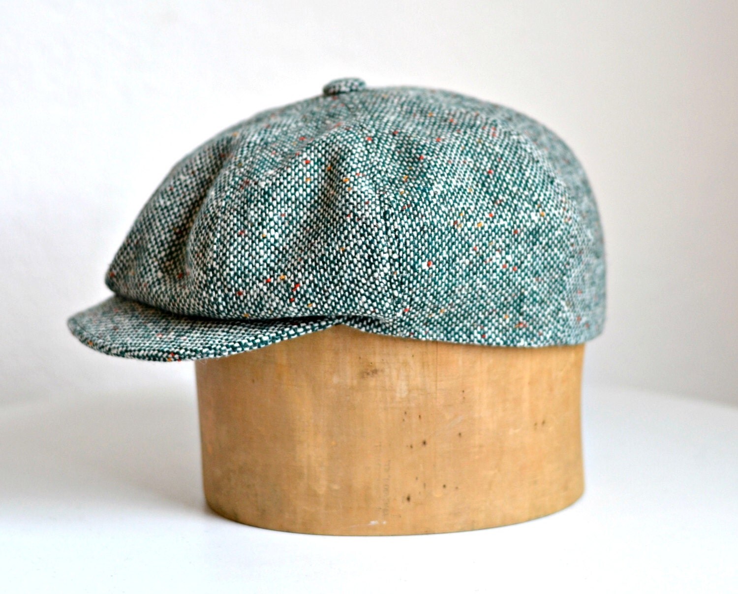 Newsboy Hat Men's Green Tweed Newsboy Cap Made to