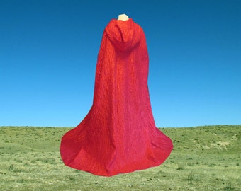 Cape Cloak Red Hooded Halloween Renaissance Medieval Costume Halloween