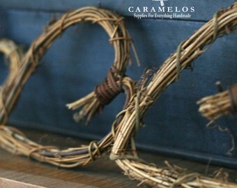 6" Natural Grapevine Heart Wreath Rustic wedding woodland decoration