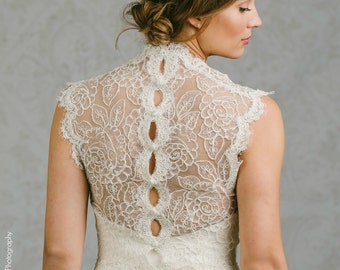 Plus Size Keyhole Wedding Dress Topper - Plus Size Topper - Keyhole Bridal Topper - Francine