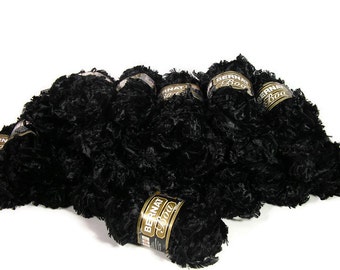 Yarn Destash Bernat Boa 2 Skeins Yarn Bernat Boa Raven Knitting Black Bernat Boa Yarn Destash Yarn Boa Yarn Crochet Yarn NeedlecraftFibers