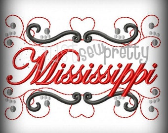 Mississippi State Pride Embroidery Design