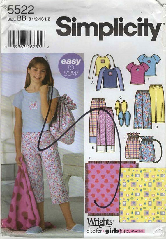 2000s Simplicity 5522 UNCUT Sewing Pattern Girls and Girls