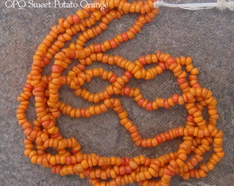 Size 16/0 Vintage Antique Micro Seed Beads - Opaque Orange Sweet Potato