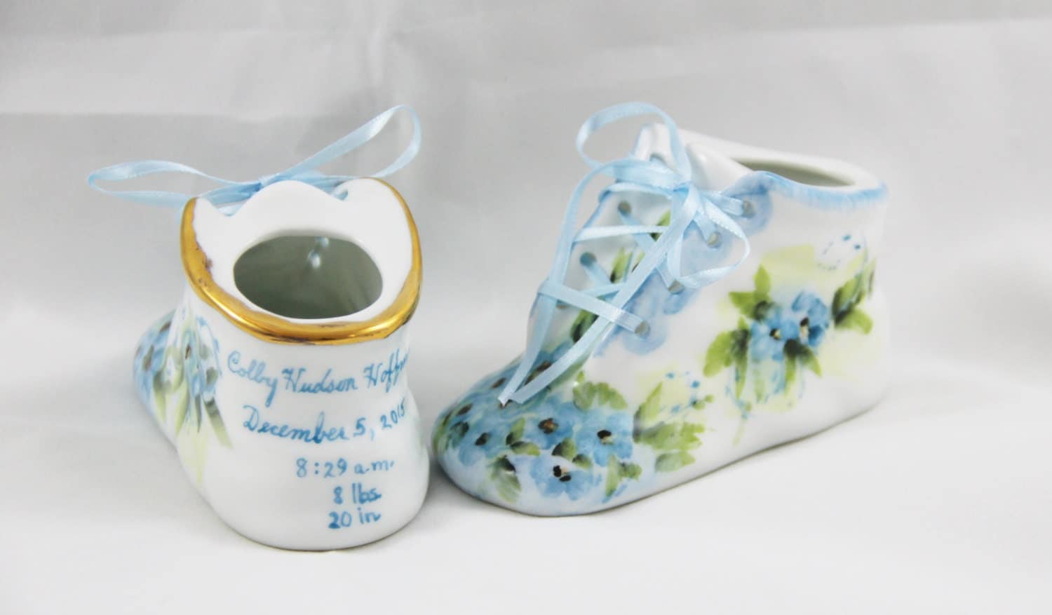 Porcelain Baby Shoe Personalized Baby Boy Bootie 100 Hand