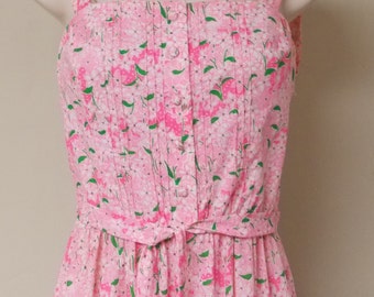 The Lilly Lilly Pulitzer sun dress long length tiered skirt pink floral polka dot side zipper