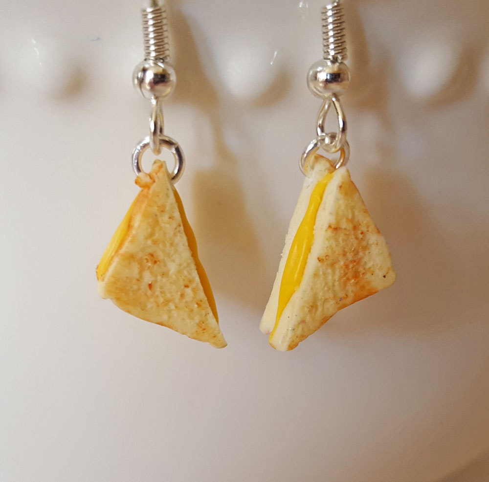 Grilled Cheese Earrings Food Jewelry Sandwich Earrings