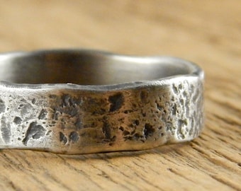 rustic viking ring wedding band recycled sterling silver wedding ring rough textured ring - Viking Wedding Rings rustic viking ring wedding band recycled sterling silver wedding ring rough textured ring - Viking Wedding Rings