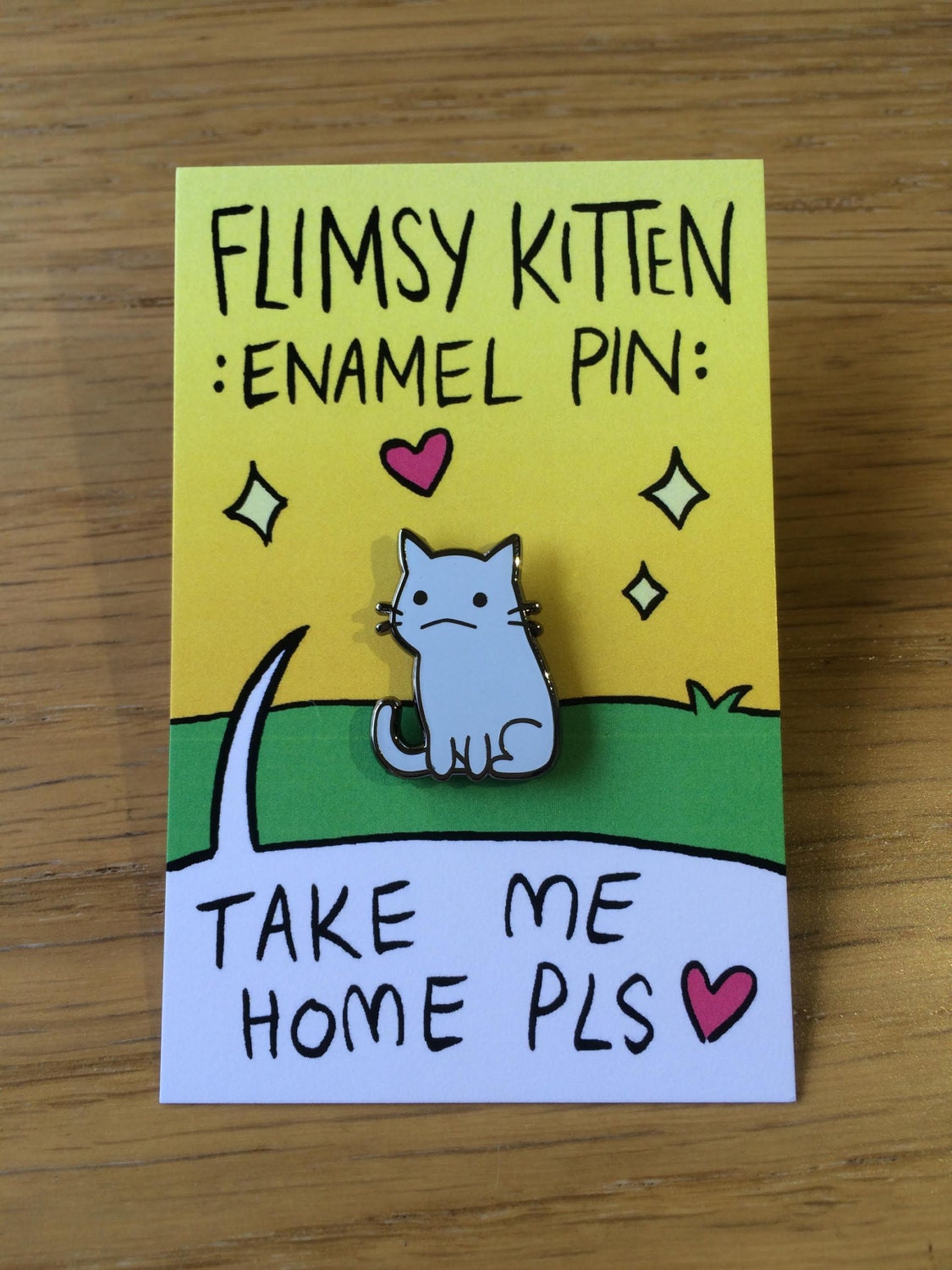 Flimsy Kitten Hard Enamel Pin 