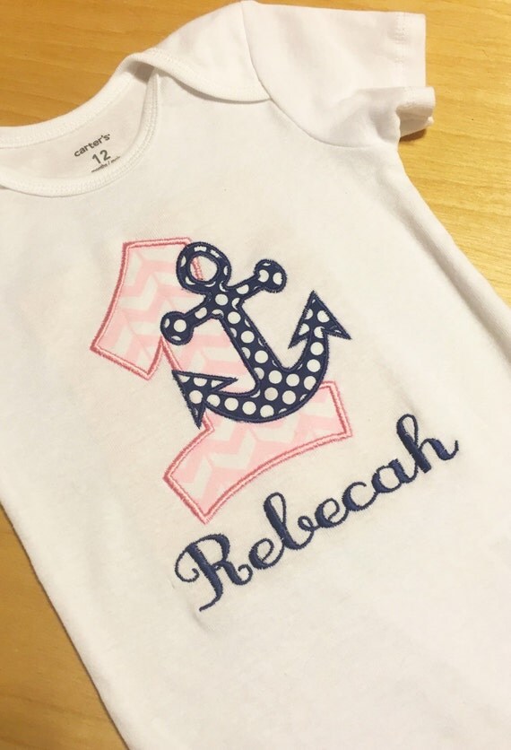 Nautical 1st Birthday Onesie Anchor by MurrersMonogramsMore