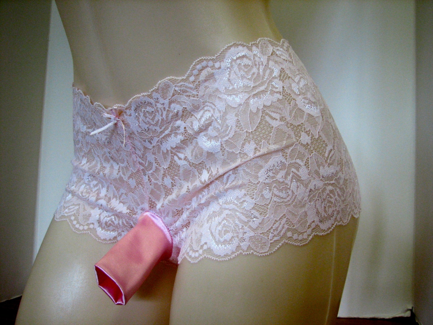 One Pair Only Pretty Pink Lace Boyshorts Panties By