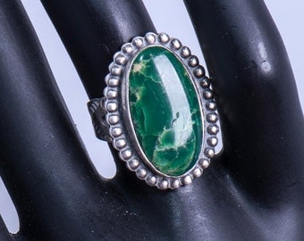 Navajo Turquoise Ring - 50s High Grade Cerrillos Turquoise - Harvey Era - sz 5 1/2