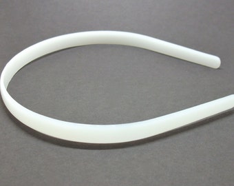 50 White Plastic Headband Blanks - 10mm (3/8 inch)