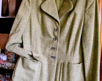 40s Fitted Jacket, Tailored Jacket, Padded Shoulders Coat, Film Noir Jacket, Ingrid Bergman Suit, Hollywood Jacket, secretary chic suit