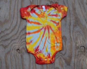 Sunshine on My Shoulders Tie Dye Baby Onesie (American Apparel Organic Cotton 12-18 Months 4001ORG) (One of a Kind)