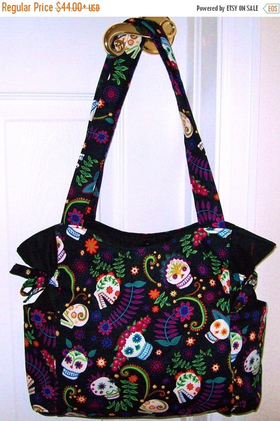 SALE Floral Sugar Skulls Handbag Purse by NTwilightsCreations