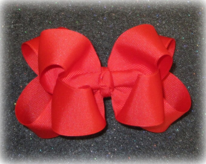 Girls Hair Bows, Tomato Red hair Bow, Boutique Hairbows, Big Hairbows, Girls Red Bow, Baby Headband, Large Hairbow, toddler girls bows,