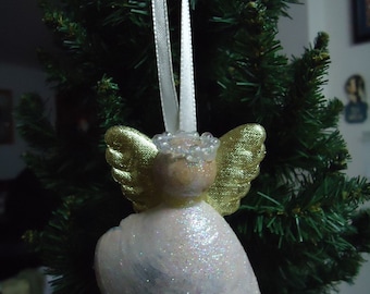Iridescent Shell Angel Christmas Tree Ornament
