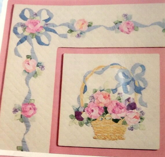 Ribbons and Roses Basket 604 16 inch Applique Quilt Block