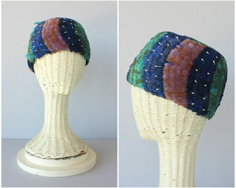 Vintage 1950s Feathered Hat | 1960s Pillbox Hat | 60s Hat | 50s Hat | 50s Pillbox Hat | 1950s Hat | 1960s Hat