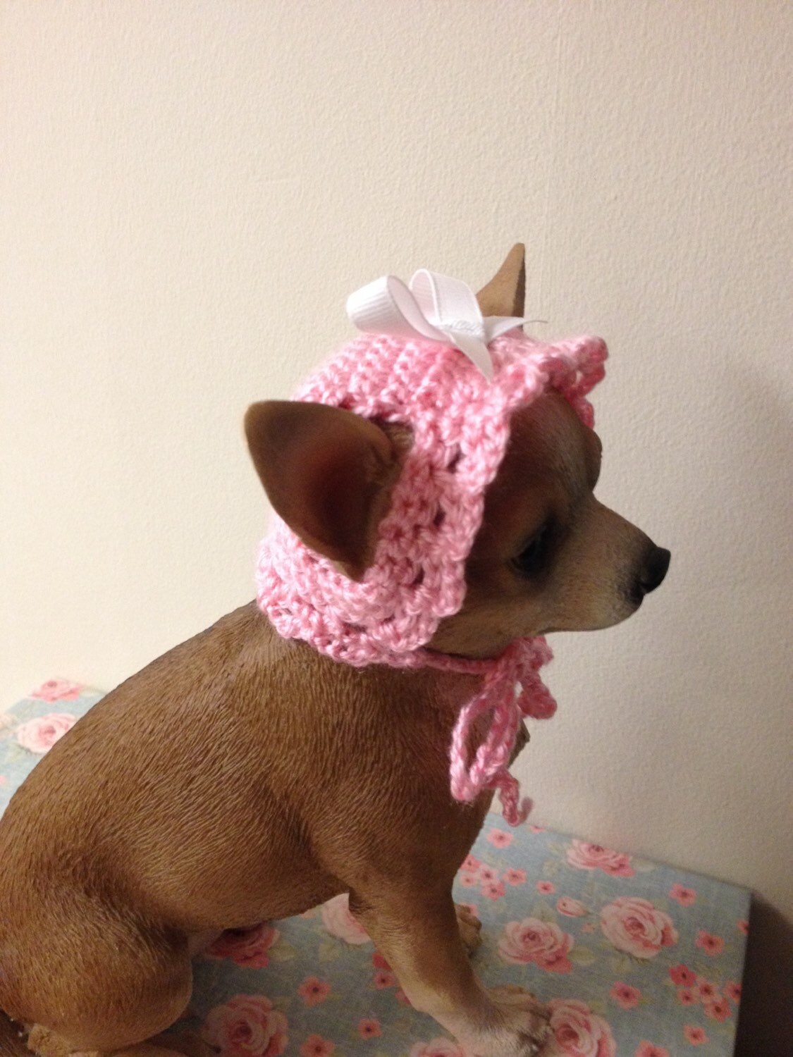 Handmade Crochet Pink Hat For XXSmall Chihuahua Dogs