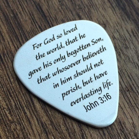 Bible Verse Gift Bible Verse Guitar Pick by sierrametaldesign