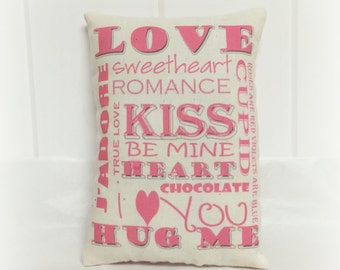 Valentine pillow | Valentine decoration | Valentine gift | Gift for her | Valentine decor | Pillow with words | Mini Valentine Pillow | Love