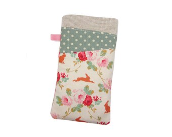 Rabbit Phone Case, Galaxy S7 Edge, Nexus 5X, LG G5, Gift For Her, Mobile Cover, Samsung Phone Case, Gift Under 25, Galaxy S6 Pouch