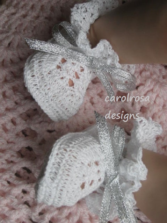 Crochet PATTERN Christening Baptism Heirloom Baby Shoes Booties