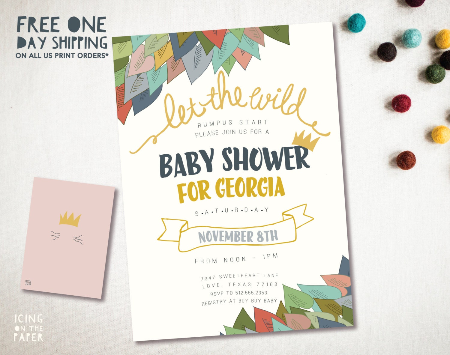 Where The Wild Things Are Baby Shower Invitation