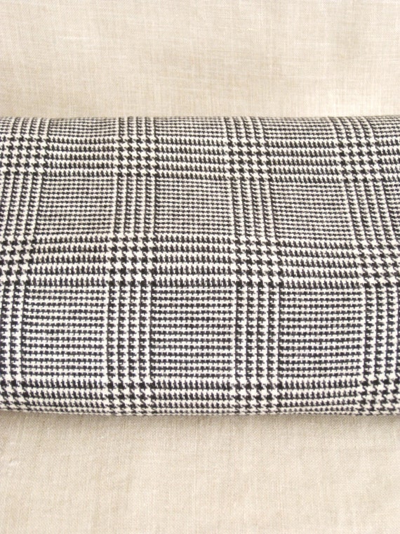 Wool Plaid Fabric Glen Plaid Black and White Plaid Plaids