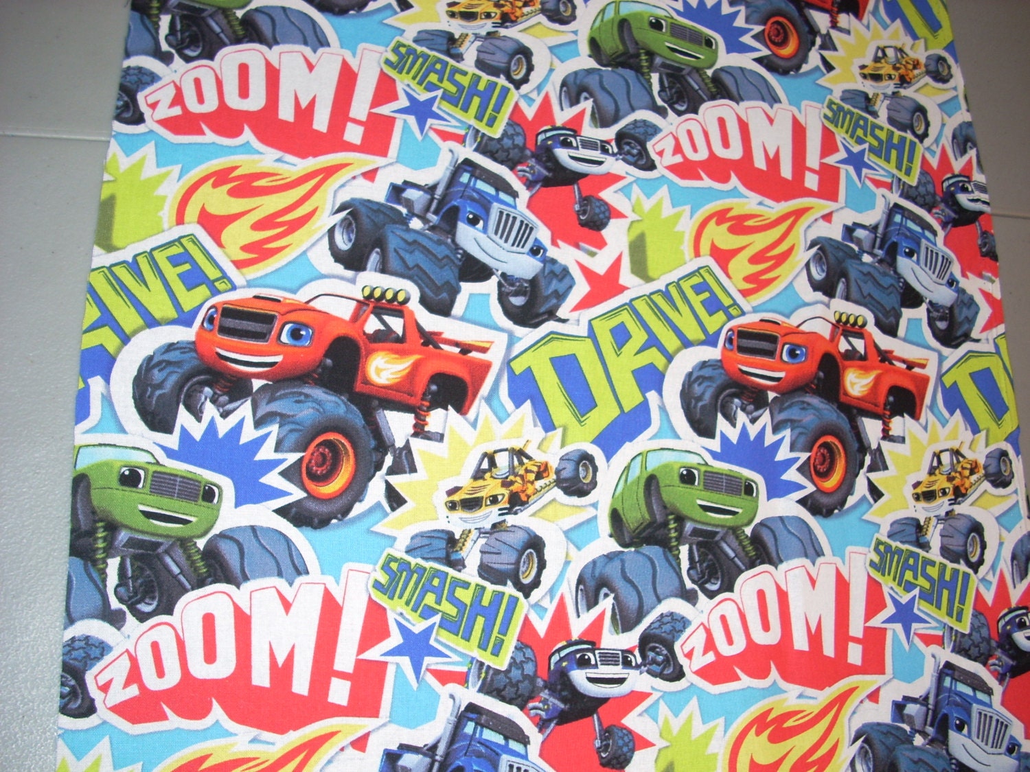 Blaze and the Monster Trucks Cotton Fabric 15 by quiltsbylauren