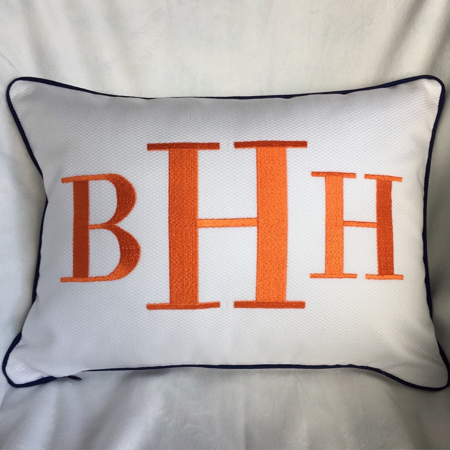 Monogrammed Pique Pillow