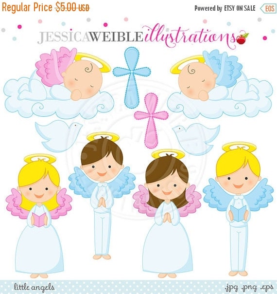 SALE Little Angels Cute Digital Clipart for by JWIllustrations