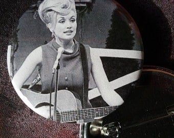 classic Dolly Parton pin country music badge pinback button hand pressed
